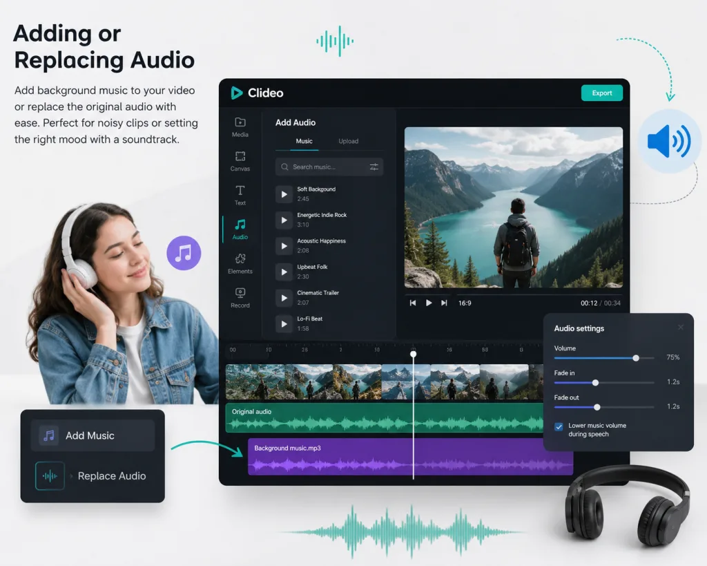 Adding or Replacing Audio