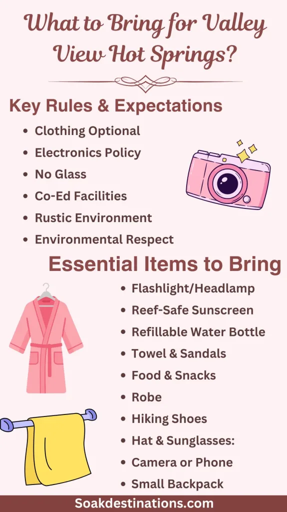 What to Bring for Valley View Hot Springs