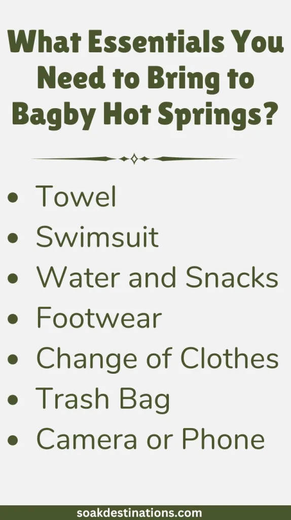 Essentials to Bring to Bagby Hot Springs