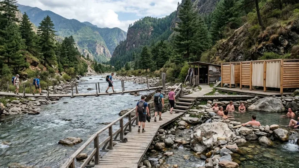 Arriving at the Bathing River