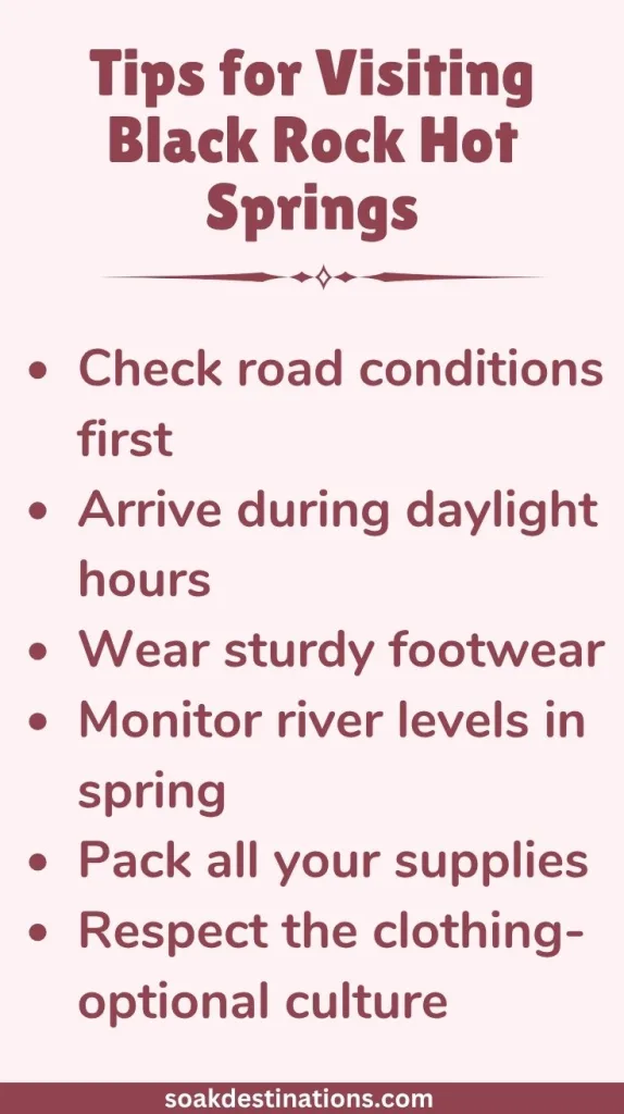 Tips for Visiting Black Rock Hot Springs