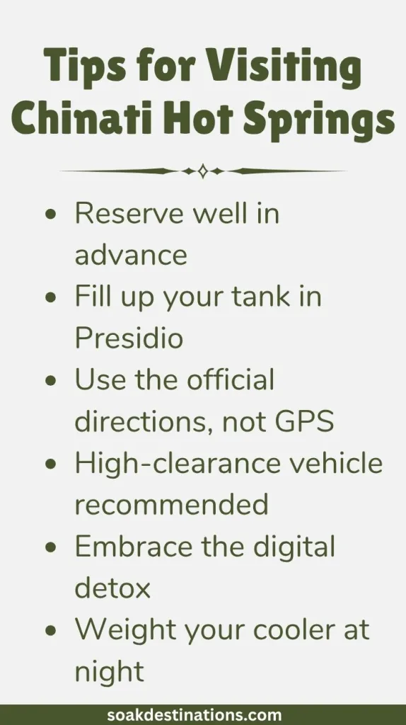 Tips for Visiting Chinati Hot Springs