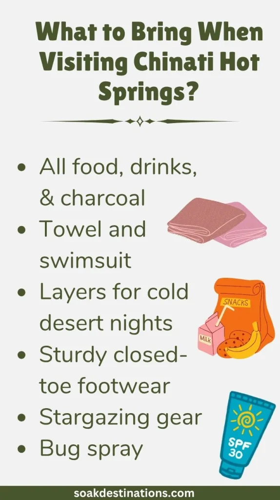 What to Bring When Visiting Chinati Hot Springs
