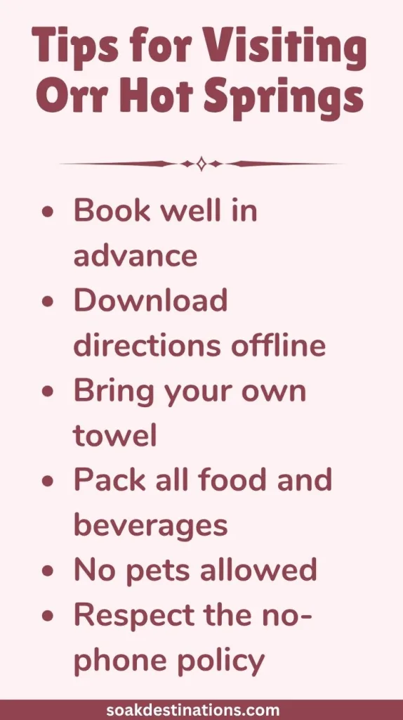 Tips for Visiting Orr Hot Springs