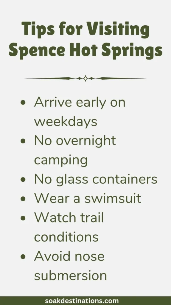 Spence Hot Springs 8 1 - soakdestinations Tips for Visiting Spence Hot Springs