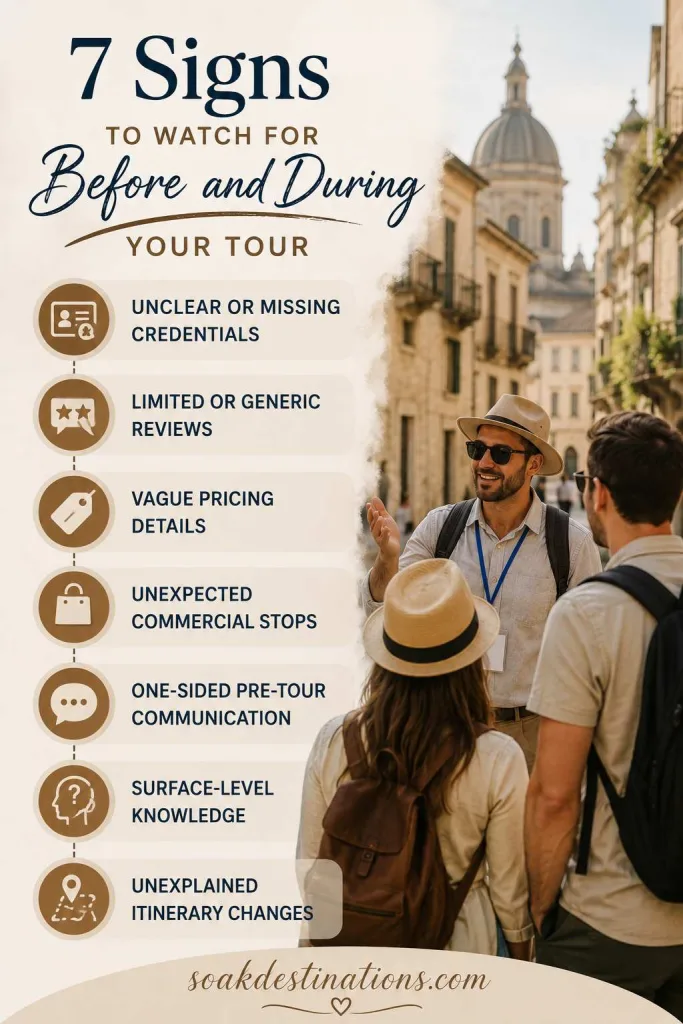 7 Signs to Watch for Before and During Your Tour