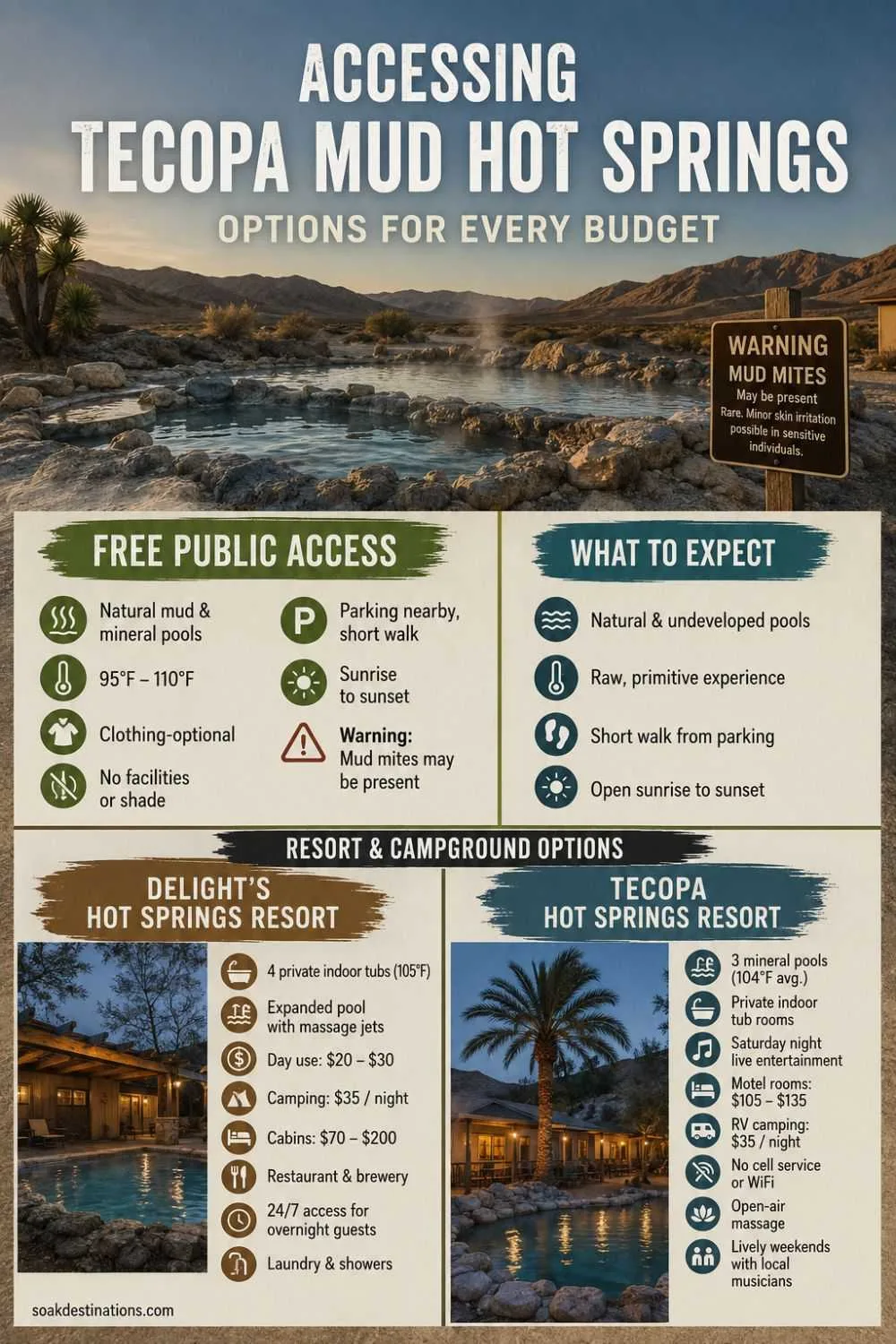 Accessing Tecopa Mud Hot Springs Options for Every Budget 2 1 Tecopa Mud Hot Springs: The Desert's Most Therapeutic Geothermal Oasis- soakdestinations