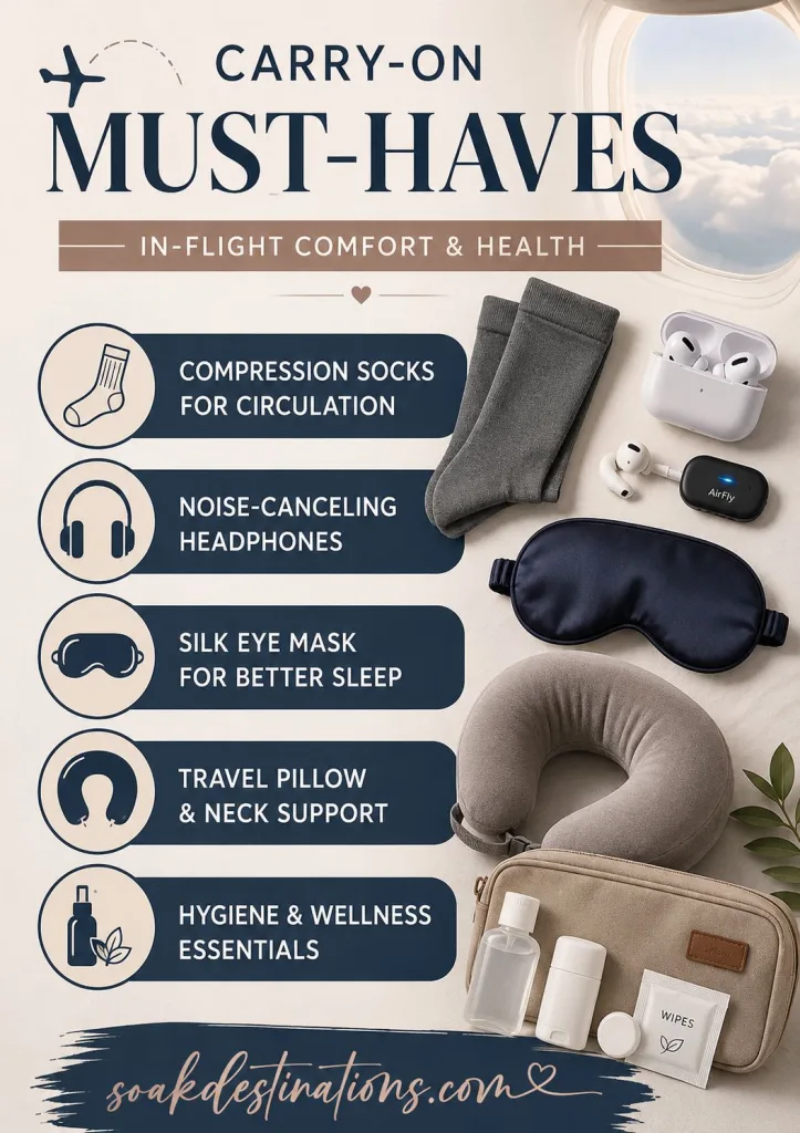 Carry On Must Haves In Flight Comfort Health - soakdestinations Carry-On Must-Haves: In-Flight Comfort & Health