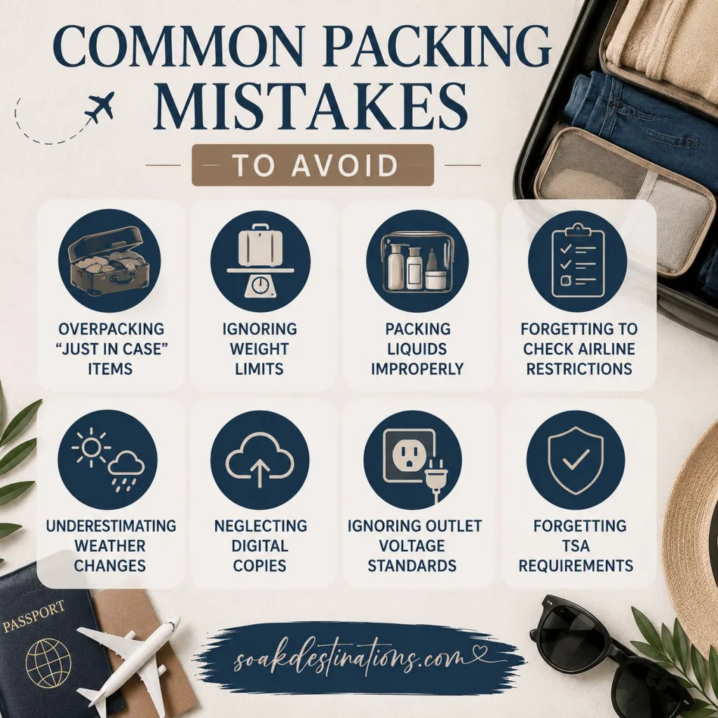 Common Packing Mistakes to Avoid - soakdestinations Common Packing Mistakes to Avoid