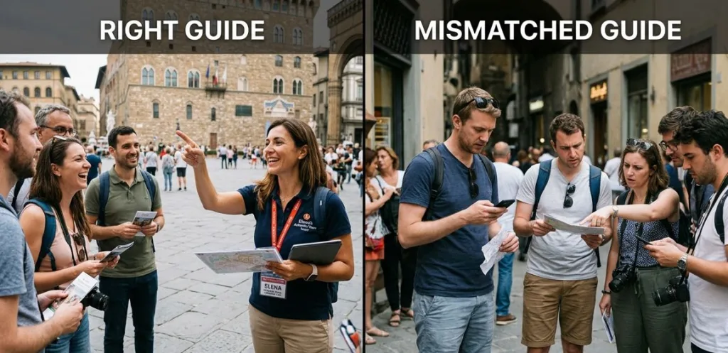 Comparing the Right Guide and the Mismatched Guide