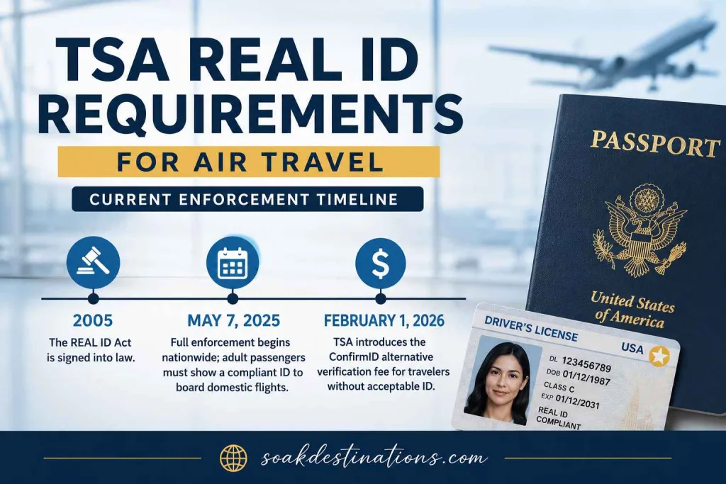 TSA Real ID Requirements for Air Travel 1 TSA Real ID Requirements for Air Travel: The Complete 2026 Guide- soakdestinations