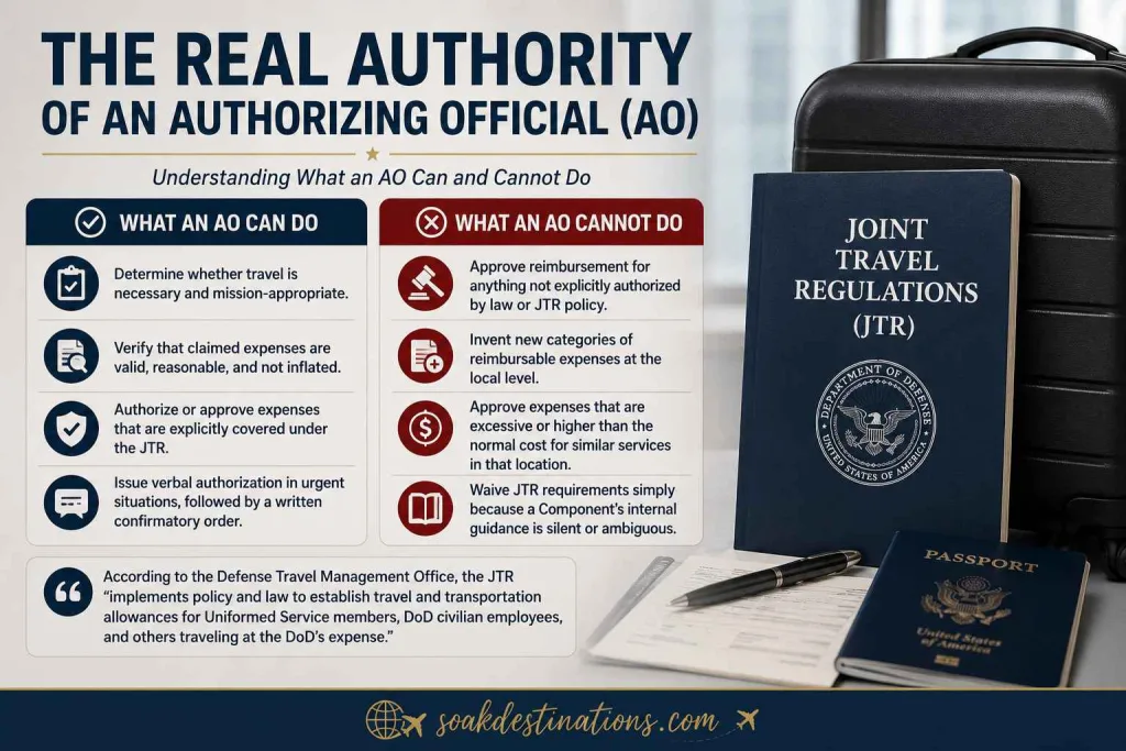 Understanding the DoD Travel Policy Framework 2 - soakdestinations The Real Authority of an Authorizing or Approving Official (AO)