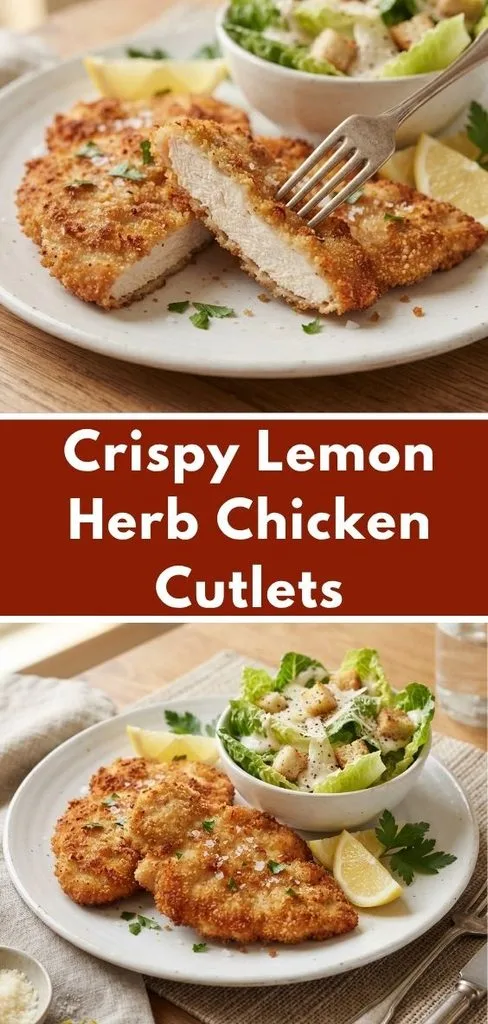 Crispy Lemon Herb Chicken Cutlets 1 - soakdestinations Crispy Lemon Herb Chicken Cutlets Recipe