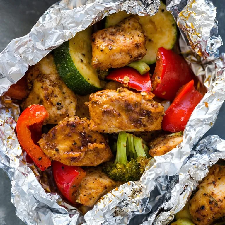 Foil Pack Chicken Veggies 2 - soakdestinations Foil Pack Chicken & Veggies Recipe
