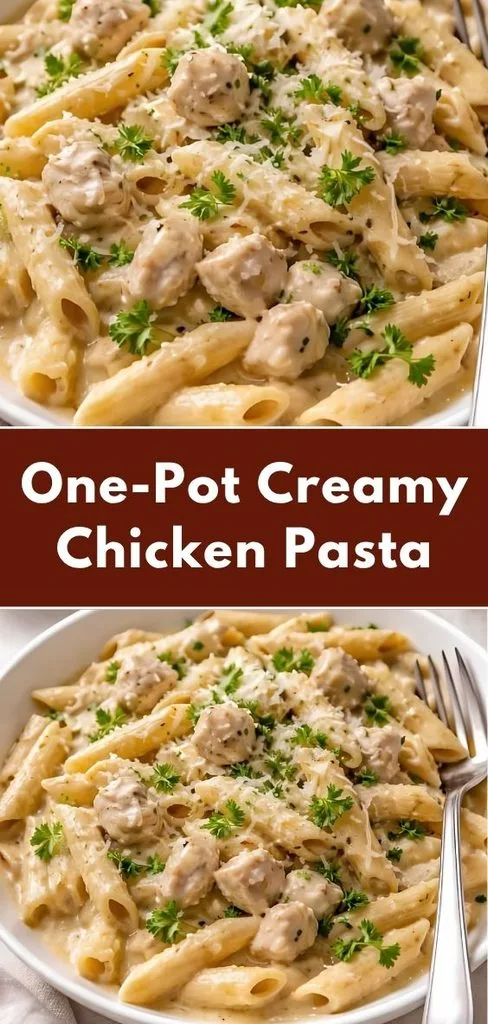 One Pot Creamy Chicken Pasta Recipe 1 - soakdestinations One-Pot Creamy Chicken Pasta Recipe