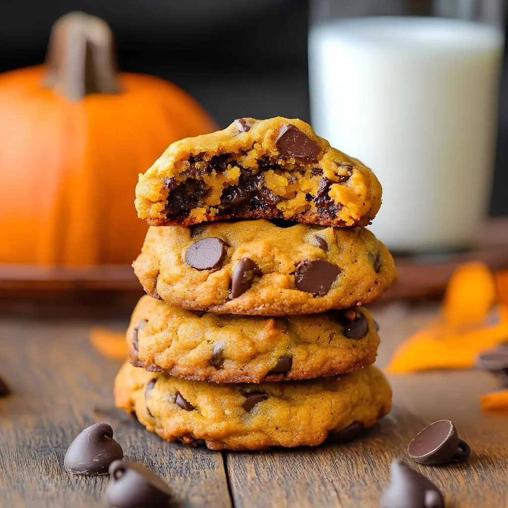 Pumpkin Chocolate Chip Cookies - soakdestinations Pumpkin Chocolate Chip Cookies Recipe