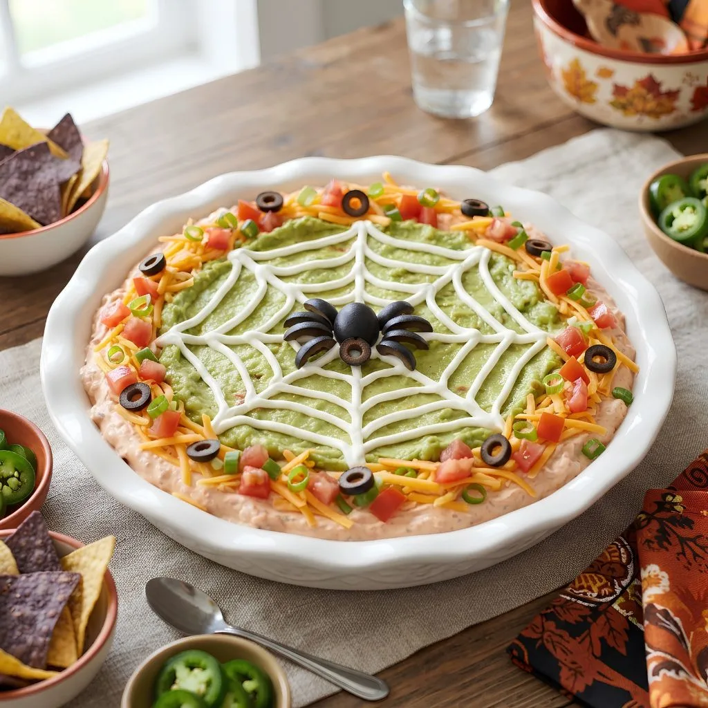 Spider Web Cream Cheese Dip Recipe