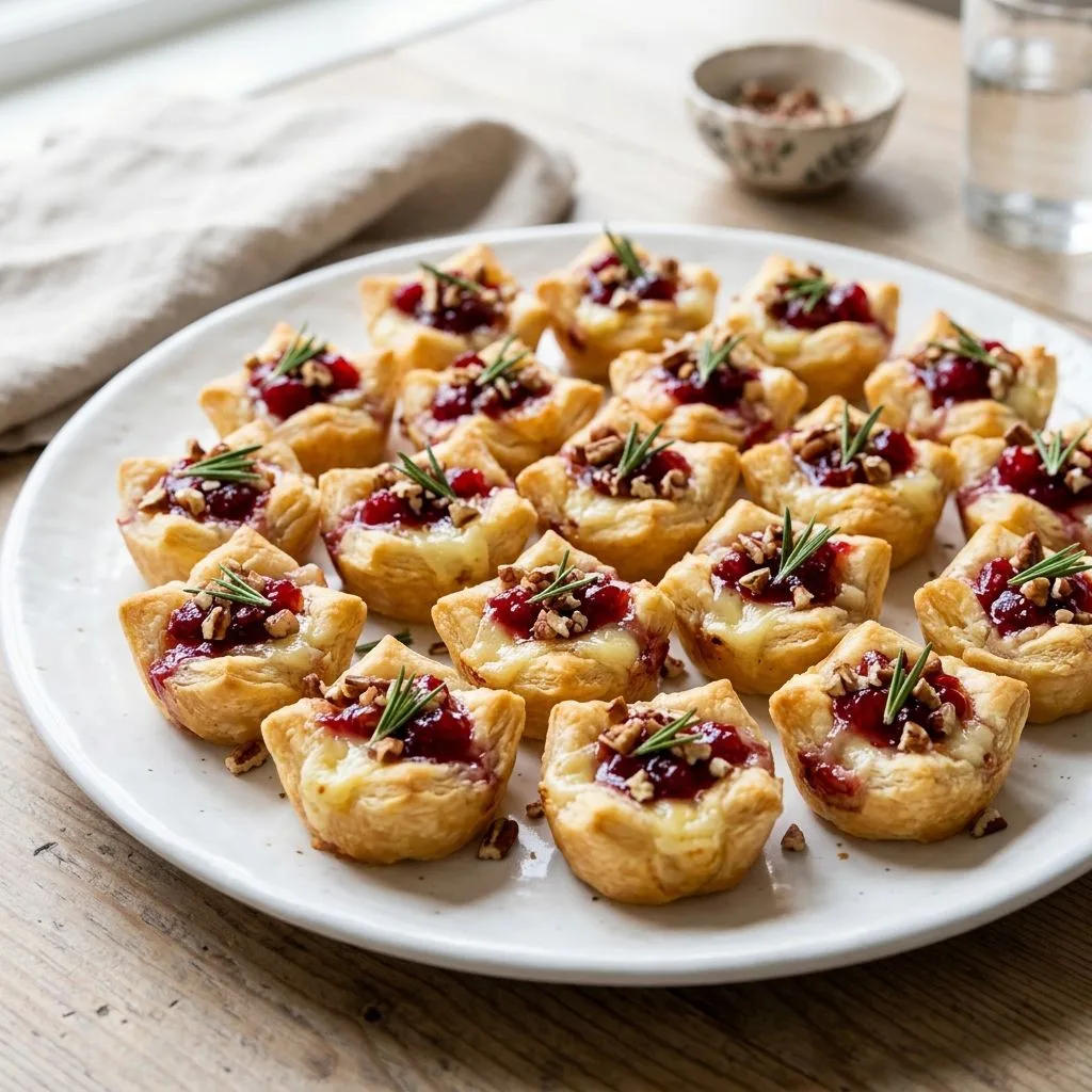 Brie Cranberry Puff Pastry Bites Recipe