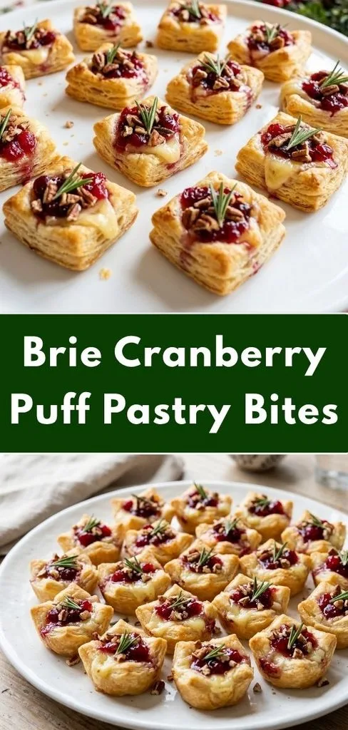 Brie Cranberry Puff Pastry Bites Recipe