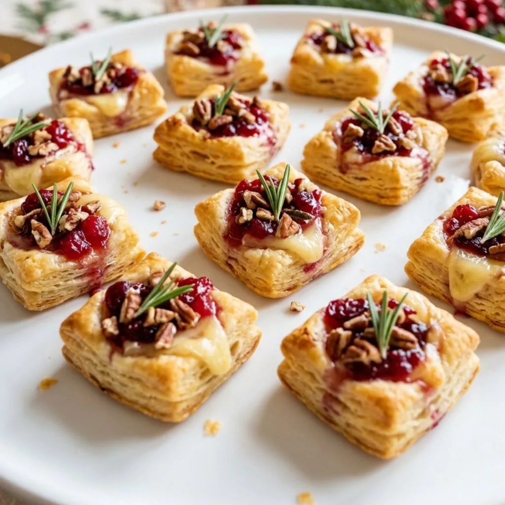 Brie Cranberry Puff Pastry Bites Recipe