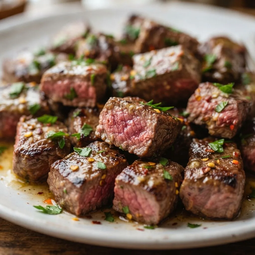 Garlic Butter Steak Bites Recipe - soakdestinations Garlic Butter Steak Bites Recipe